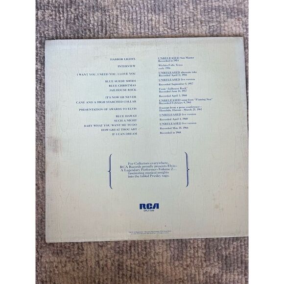Elvis Presley A Legendary Performer Vol 2 LP RCA 1976 VG+ Collector's Edition - Picture 3 of 9